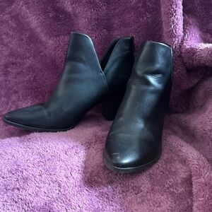 Sun + Stone Sleek Black Ankle Booties